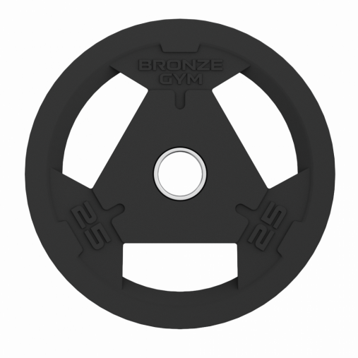 Диск олимпийский BRONZE GYM обрезиненный 25 кг с тремя хватами Диск олимпийский BRONZE GYM обрезиненный 25 кг с тремя хватами
