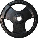 Диск обрезиненный черный, тройной хват, D 51 мм, 25 кг Диск обрезиненный черный, тройной хват, D 51 мм, 25 кг
