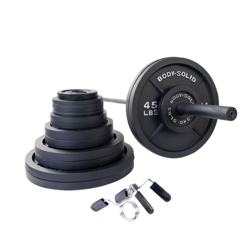 Штанга олимпийская наборная 180 кг Body-Solid Retro USA с железными черными блинами и грифом 218 см (замки в комплекте) Штанга олимпийская наборная 180 кг Body-Solid Retro USA с железными черными блинами и грифом 218 см (замки в комплекте)