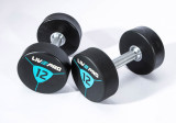Гантели в уретане LIVEPRO Premium Urethane Dumbbells 12 кг, черный/синий (пара)