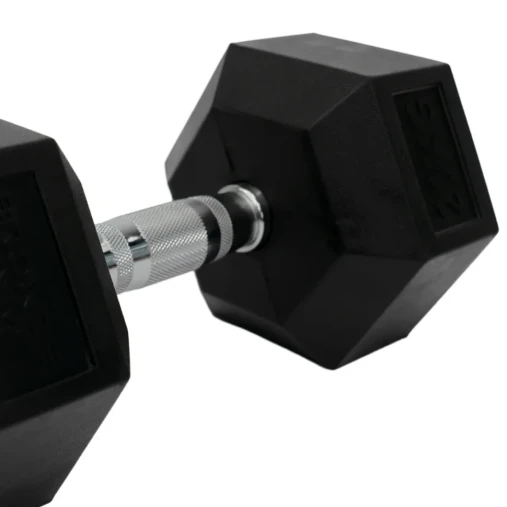 Набор гексагональных обрезиненных гантелей BRONZE GYM 2,5-25 кг - 10 пар, шаг 2,5 кг